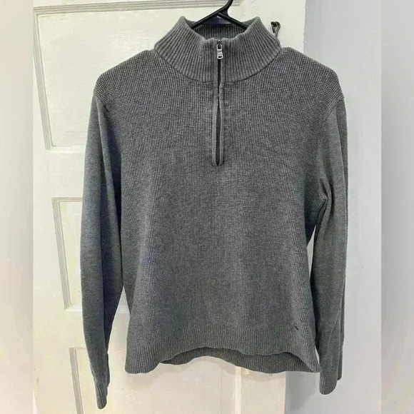 michael kors grey quarter zip sweater size‎ medium - Picture 1 of 7